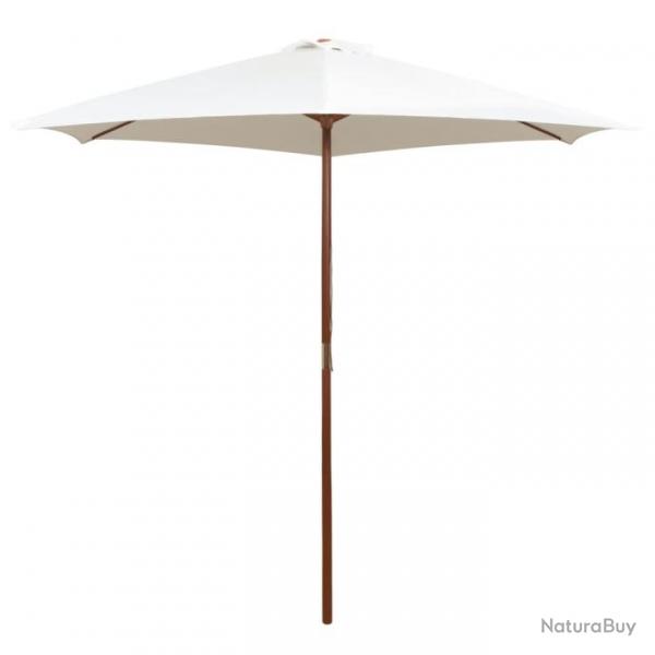 Parasol avec poteau en bois 270 x 270 cm blanc crme 02_0008140
