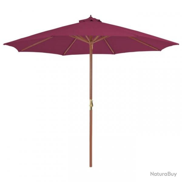 Parasol avec mt en bois 300 cm rouge bordeaux 02_0008116