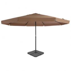 Parasol avec base portable diamètre 5 m taupe 02_0008058