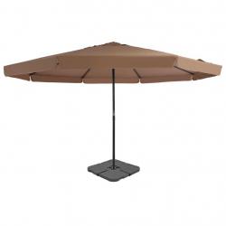 Parasol avec base portable diamètre 5 m taupe 02_0008058