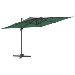 Parasol meuble de jardin déporté avec mât en aluminium 400 x 300 cm vert 02_0008513