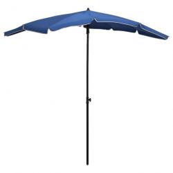Parasol de jardin avec mât 200 x 130 cm bleu azuré 02_0008317