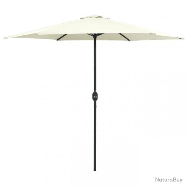 Parasol d'extrieur et mt en aluminium 270 x 246 cm blanc sable 02_0008286