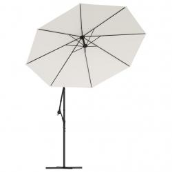 Parasol avec éclairage led 300 cm poteau en métal sable 02_0008143