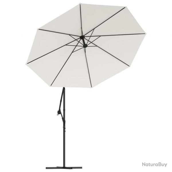 Parasol avec clairage led 300 cm poteau en mtal sable 02_0008143