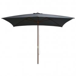Parasol d'extérieur avec mât en bois 200 x 300 cm anthracite 02_0008244