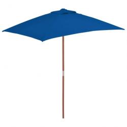 Parasol d'extérieur avec mât en bois 150 x 200 cm bleu 02_0008254