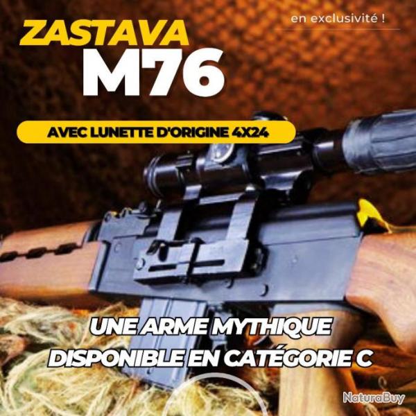 CARABINE ZASTAVA M76 | AVEC LUNETTE ZRAK 4X | CATEGORIE C | CALIBRE 8x57 IS à 1€ SANS RESERVE (2)