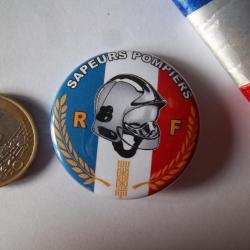 Sapeurs Pompiers badge drapeau France 38mm -neuf !