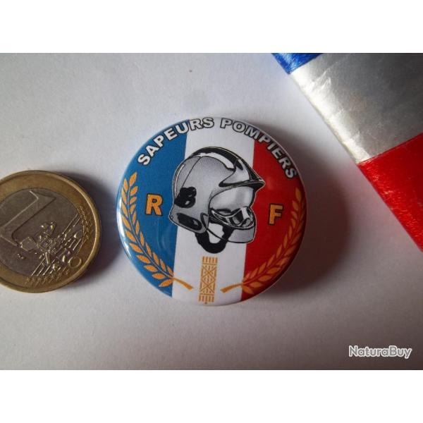 Sapeurs Pompiers badge drapeau France 38mm -neuf !