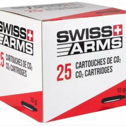 Lot de 25 Cartouches CO2 12g Swiss Arms