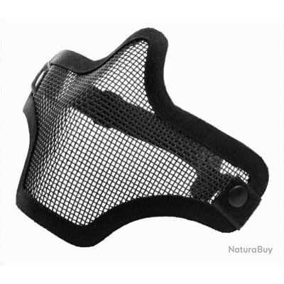 Masque Tactique Sinairsoft Demi-visage - Protection Airsoft Paintball - Noir