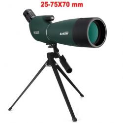 Longue Vue SV28 25-75x70 +Trépied Zoom Prisme BK4 Télescope Etanche Chasse Outdoor