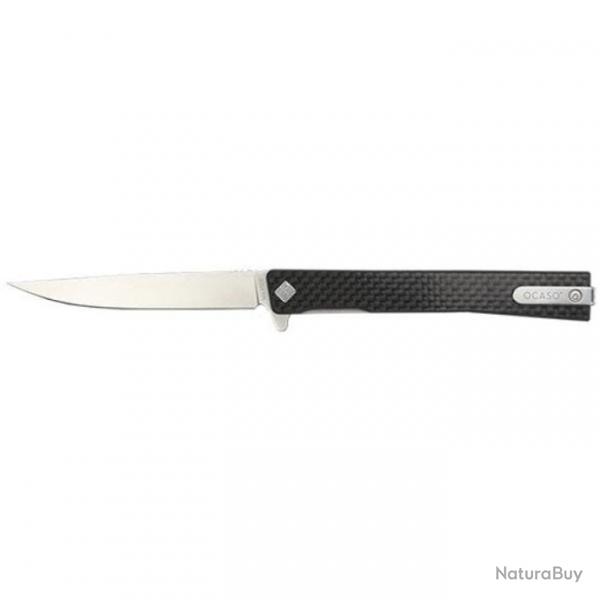 Couteau pliant Ocaso Solstice - 19,8 cm - Carbone Noir / Blanc