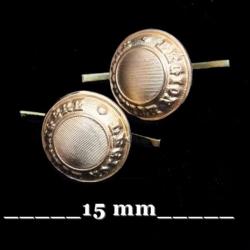 Lot de deux boutons à lamelles (15 mm ) Légion Etrangère or