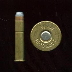 .45-70 GOVT - marque Winchester - marquage : WW 45-70 GOVT - balle cuivre pointe plomb plate
