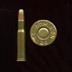 .30-30 Winchester - marque Dominion CANADA  - balle cuivre pointe plomb arrondie