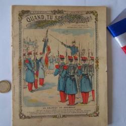 collection vintage cahier écolier écrit en 1901 " quand tu seras soldat "