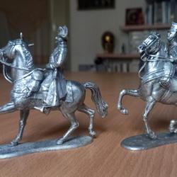 Figurines Napoléon 1er et Lancier - Métal argenté - Originale MHSP série Waterloo
