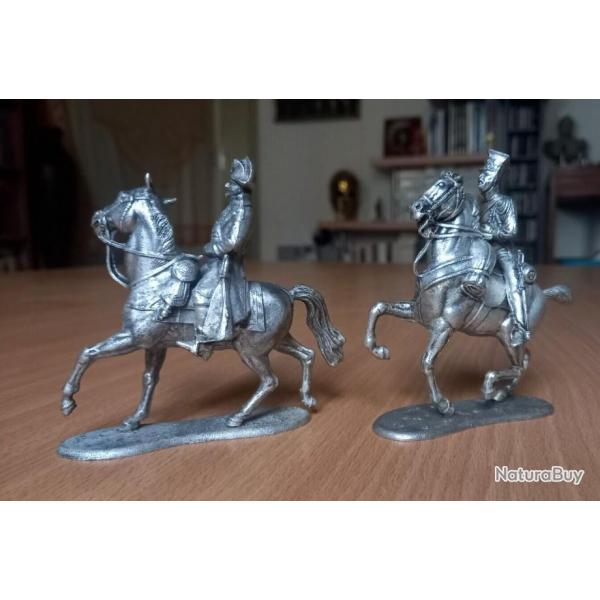 Figurines Napolon 1er et Lancier - Mtal argent - Originale MHSP srie Waterloo