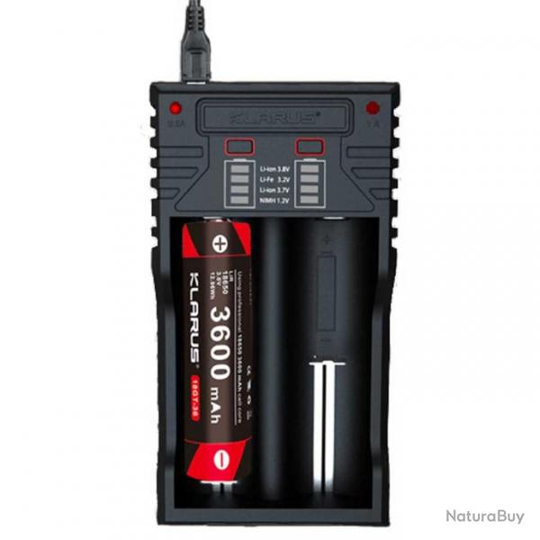 Chargeur pour 2 batteries rechargeables KLARUS