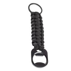 Porte-clés en paracorde avec décapsuleur NOIR