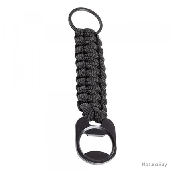 Porte-cls en paracorde avec dcapsuleur NOIR