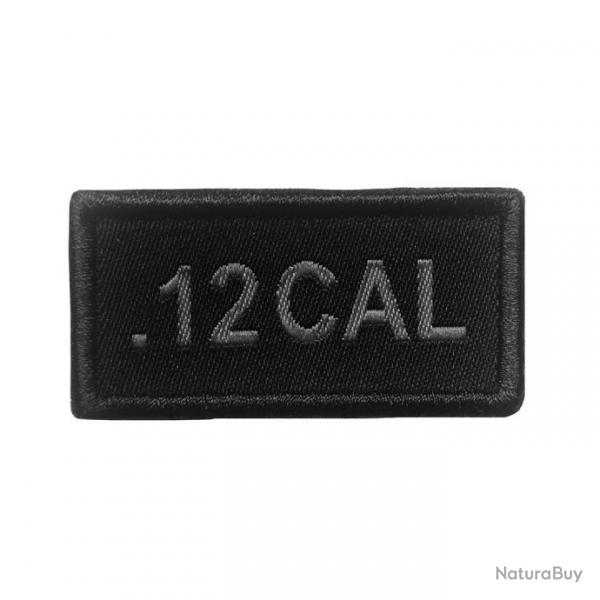 Patch calibre .12 brod gris sur tissu noir