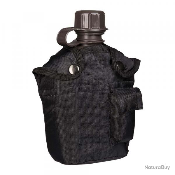 GOURDE US PVC 1L AVEC HOUSSE NOIRE