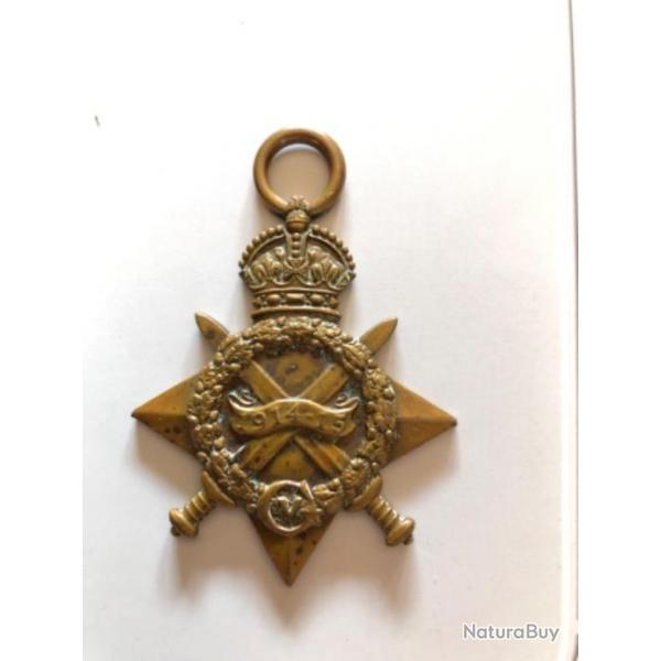 Mdaille GB Britannique WW1 1914-1915 Star Originale 8308 PTE. G. STAPLEY 2nd HAMPSHIRE REGIMENT