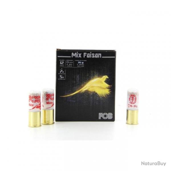 Cartouches de chasse FOB Mix Faisan - Cal.12/70 - 5 dor - 7 nickel / Par 1