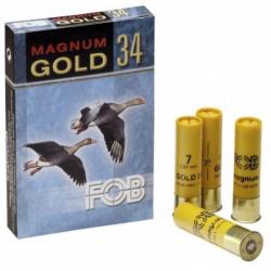 Cartouches de chasse FOB Gold 34 Magmum Cal.12 76 Par 10 doré Par 1
