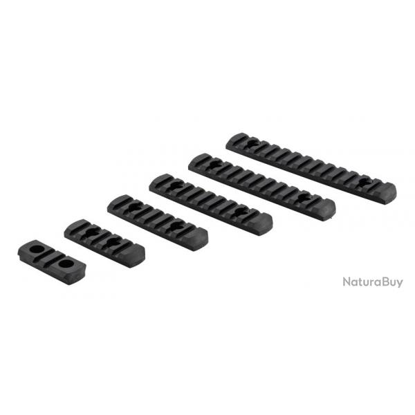 Set de 6 rails picatinny en polymre compatible M-LOK - NOIR