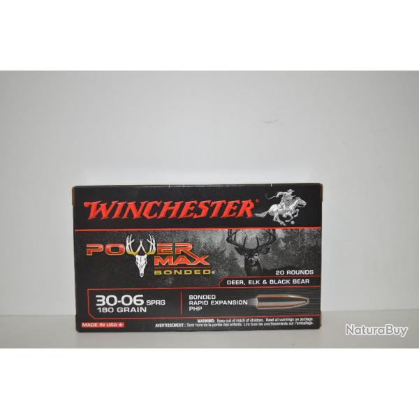 1 boite de Balles Winchester 30.06 Power Max Bonded 180Gr