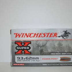 1 boite de Balles Winchester calibre 9.3X62 Power Point 286Gr