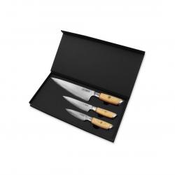 COFFRET 3 COUTEAUX FUKITO PAKKA SAN MAI ( CHEF + UNIVERSEL + OFFICE )