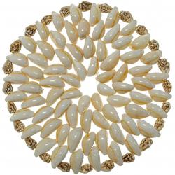 Sous-verre rond en coquillages cauris