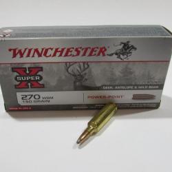 1 boite de 20 cartouches 270 WSM, Winchester Power Point 150 grains