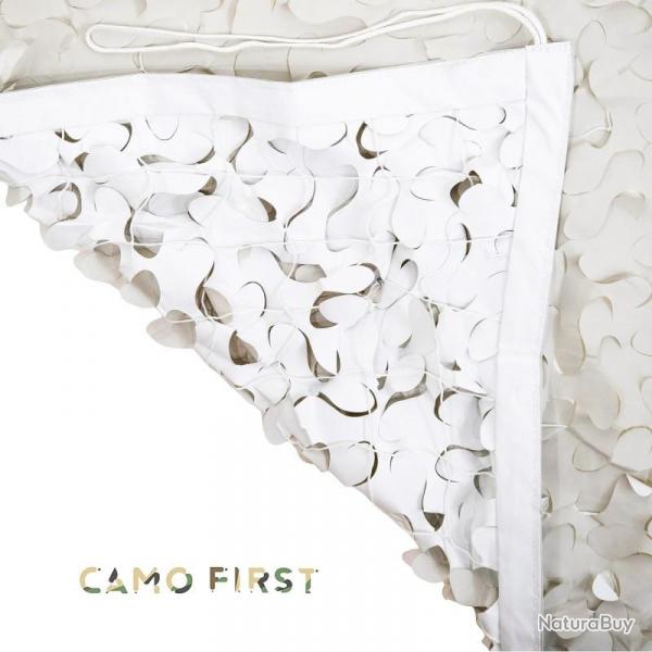 Filet de camouflage renforc Camo First - 80% d'ombrage - Blanc/Gris Blanc 2x3m