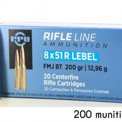 200 munitions 8x51 r lebel partizan FMJ 200 grains 