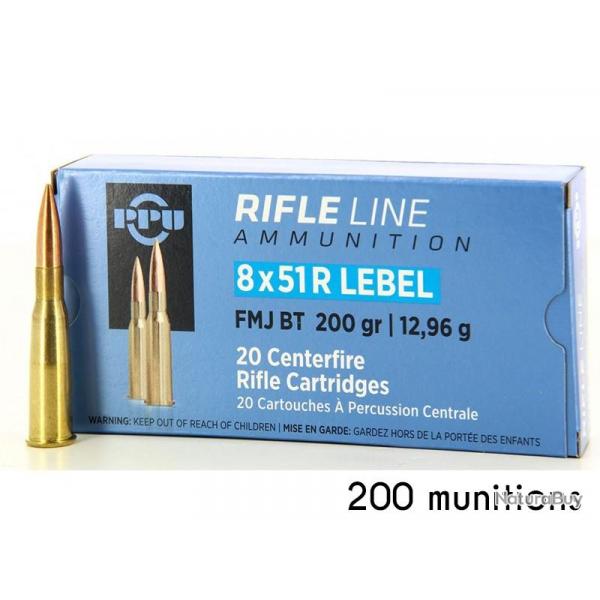 200 munitions 8x51 r lebel partizan FMJ 200 grains 