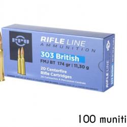 100 Munitions PARTIZAN PPU 303 british FMJ BT 174 grains 