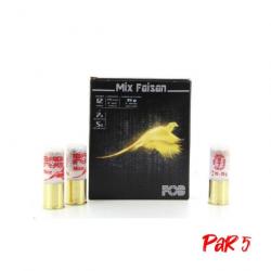 Cartouches de chasse FOB Mix Faisan - Cal.12/70 - 5 doré - 7 nickelé / Par 5