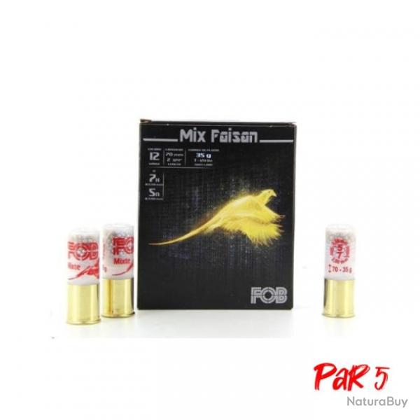 Cartouches de chasse FOB Mix Faisan - Cal.12/70 - 5 dor - 7 nickel / Par 5