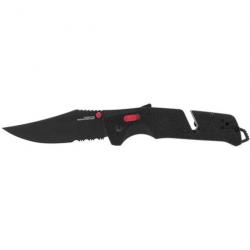 Couteau de poche Sog Trident AT cranté - 23 cm Noir/Rouge - Noir/Rouge