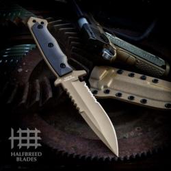 Couteau Halfbreed Blades Medium Infantry Dark Earth Lame Acier K110 Combo Etui Australie HBBMIK03DE