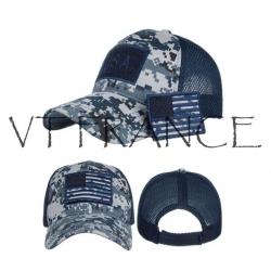 Casquette Brodee USA Camouflage, Couleur: Bleu