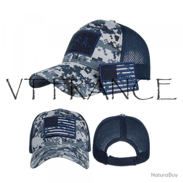 Casquette Brodee USA Camouflage, Couleur: Bleu