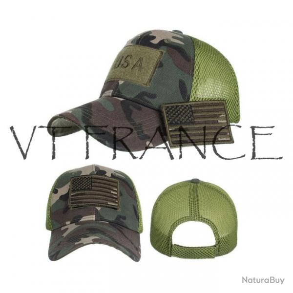 Casquette Brodee USA Camouflage, Couleur: Army Green