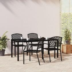 Ensemble de salle à manger de jardin 5 pcs anthracite acier